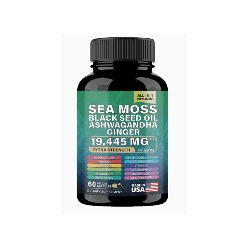 Hot Sell OEM Sea Moss Capsules Sea Moss Black Seed Oil Ashwagandha Capsules